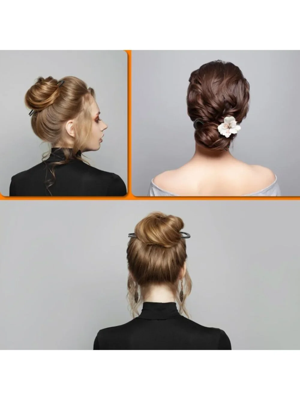 Elegant 3PCS French Hair Pins for Women - Perfect for Twists, Buns & Updos